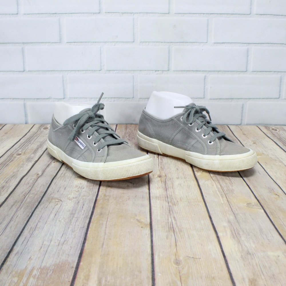Superga Gray Canvas Lace Up Casual Sneakers Size 7 - Picture 4 of 8